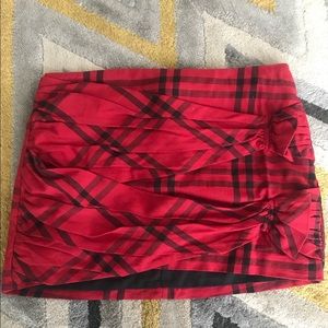 Zara red tartan skirt